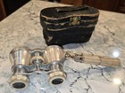 Antique Lemaire Fabt Paris France Opera Glasses Mother Of Pearl Folding Arm Case