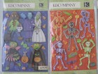 K company Halloween Dimensional Stickers   Frankenstein   Owls   Skeletons   Bat