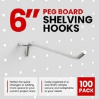 100-pack 6-inch Peg Board Shelving Hooks Wholesale Lot For Retail Display