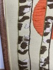 Vintage Erica Wilson Sunset Owl Crewel Embroidery Retro Mcm Period Frame