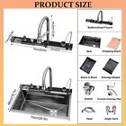 Digital Display Stainless Steel Waterfall Drop In Kitchen Sink With Cup Washer