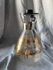 Vintage Mcm Mid Century Modern Glass Coffee Pot Carafe Gold Design
