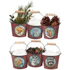 Primitives By Kathy Winter Friends Bucket Set Of 6 Holiday Christmas Gift Basket