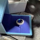 4 80 Ct Oval Cut Natural Sapphire Diamond Engagement Ring 14k Solid White Gold 7
