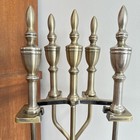 Vtg Solid Brass Fireplace Hearth Tool Set Of 5 Shovel Broom Tongs 30 5    Read