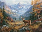 Autumn Mountain Deer Chart Counted Cross Stitch Patterns Needlework Dmc Color