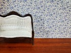 Dollhouse Wallpaper Vintage English Garden Blue Birds Bradbury   Bradbury 1 12
