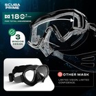 Scuba Diving Mask Tempered Glass Three Window No Leak Transblack Pmsktbk Prime