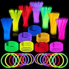 100 Pcs 8  Glow Sticks Bulk Party Favors Pack  Neon Glow In The Dark Party Su   
