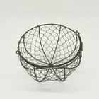 Round Metal Wire Egg Basket Wire Gathering Basket With Handle Country Vintage St