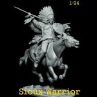 1 24 75mm Scale Resin Full Figure Model Kit Indian Sioux Cavalry Historical M   