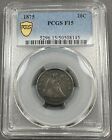 1875 Twenty Cent Piece 20c - Pcgs F15 - Low Mintage Date Light Blue Toning
