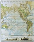 1873 Physical World Map Mountains Deserts Tablelands Altitudes Ocean Currents
