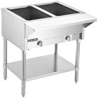 Commercial Steam Table 2 Pans 7000btu Gas Food Warmer Ng Lp Stainless Steel