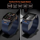 Dark Blue Milanese Loop Stainless Steel Mesh Strap 49 46 45 44mm Apple Watch Ult