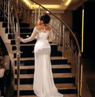 Fabulous Sheer Neck Mermaid Bridal Wedding Dresses Long Sleeve With Detachable