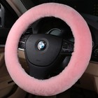 Ogland Natural Fur Wool Sheepskin Car Steering Wheel Cover protector For