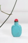Antique Chinese Turquoise Snuff Bottle Stone Marble Texture Handcrafted Vintage
