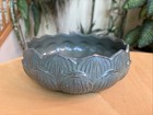 Vtg Lotus Flower Pottery Planter Vase Lotus Flower Bowl Greenish Brown Gorgeous 