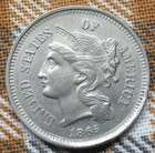 1865 Nickel 3-cent Piece  Nickel Three-cent Piece  United States Of America 3c
