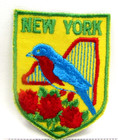 Vintage New York State Bluebird Rose Jacket Patch 1970 s Travel Souvenir