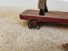 Antique Primitive Horse Pull Toy On Platform With Metal Wheels
