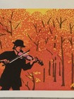 Shinichi Nunomura - Japanese Artist Woodblock Print  autumn Poem 