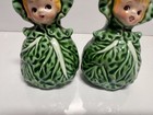 Vintage Lefton Salt   Pepper Cissy Cabbage Cuties Pixie Girl Shakers Rare