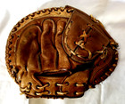 Vtg Genuine Leather Baseball Softball Catcher s Mitt Glove Size 10  Rh Throw