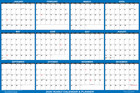 24x36 Swiftglimpse 2026 Large Wall Calendar  Paper Folded  Yearly Planner - Navy