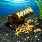 Mini Pirate Treasure Chest Fish Tank Decor Aquarium Ornament With Plants