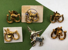 Vintage Democrat Donkey Gulf Horseshoe Pins Republican Elephant 1956 Pa Women