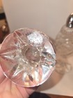 Vintage Heavy Pedestal Crystal glass Salt And Pepper Shakers Set 6 5 Inches Tall