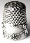 Antique Simons Bros  Sterling Silver Thimble     cupid     Cherubs   Flowers  C1910s