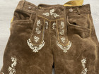 Bavarian Land  Oktoberfest Men Size 32 Brown Suede Leather German Costume Shorts