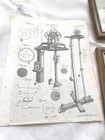 Antique Vintage Set 7 Prints Engravings Of Clock Movement Mechanical Workings