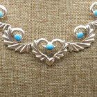 Exquisite Sterling Silver And Turquoise Heart Jewelry Set