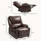 Massage Recliner Chair With Heat  Swivel Rocker With Footrest  Brown