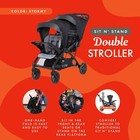 Baby Trend Sit N  Stand Double Stroller 2 0 Dlx W 5 Point Safety Harness  Stormy