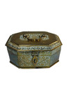 Vintage Antique Kashmiri Brass Repousse Box 10  Octagonal Casket Grapevine Heavy
