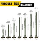 Vkkm 600pcs  8x2  Green Wood Deck Screws T25 Star Drive Self Tapping