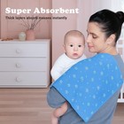 7 Pcs Baby Burp Cloths Boys Girls Large 100  Cotton Double Layer Blue Rags