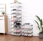 Stackable Small Shoe Rack  Space Saving Storage And Organization  3-tier  Black 