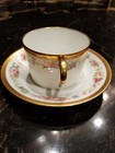 Antique C  Ahrenfeldt Limoges Demitase Cup   Saucer Fine Porcelain