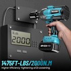 2000nm Electric Cordless Impact Wrench 3 4  1475ft-lbs Brushless Wrench Gun 1 2 