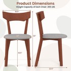 Wooden Armless Dining Chair Set Of 2 W  Rubber Wood Legs Padded Seat Cushion