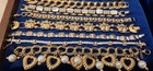 Vintage Mod Bracelet Lot Of 34  10 Signed Monet Goldette Ny Avon Trifari