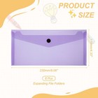 6 Pack A6 Plastic Expanding File Folders With Snap Closure  Purple