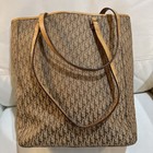 Auth Christian Dior Trotter Brown 1023 Gm Bucket  Tote Bag
