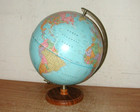 Cram s Imperial 12  World Globe With Wood Base Stand
